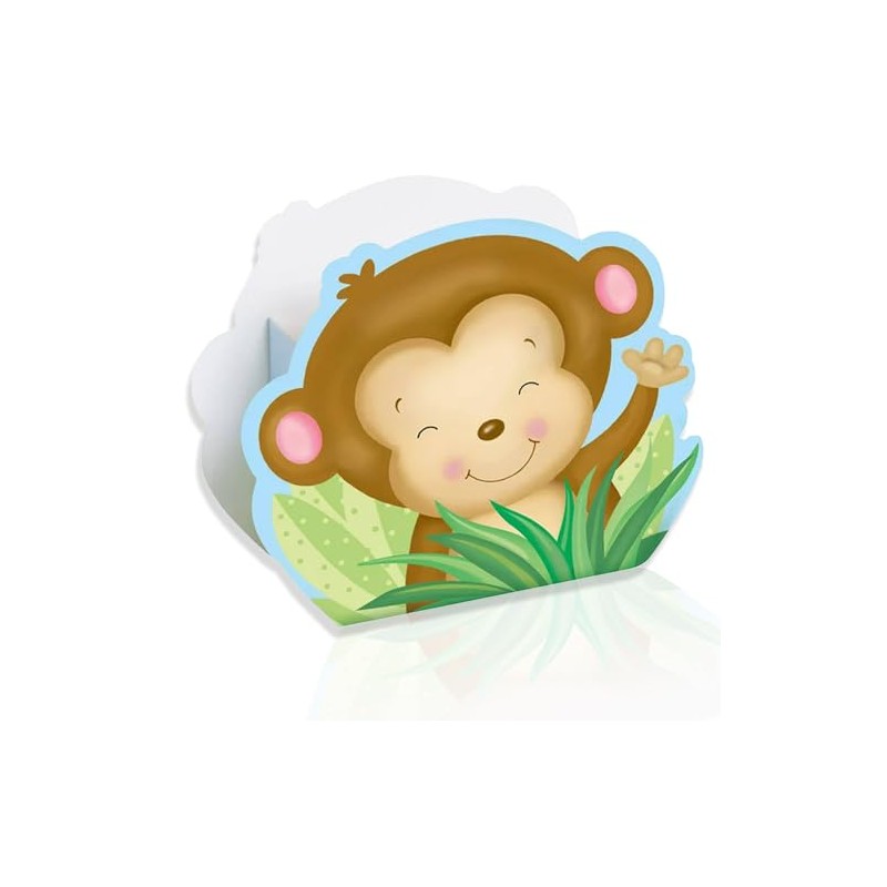 Unique Boy Monkey Baby Shower Paper Favor Boxes, 4.5" X