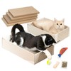 Conlun Cat Scratcher Box with 4 Scratching Pads&2 Separate Cardboard