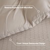 Litanika Queen Comforter Set Khaki, 3 Pieces Lightweight Seersucker Bedding