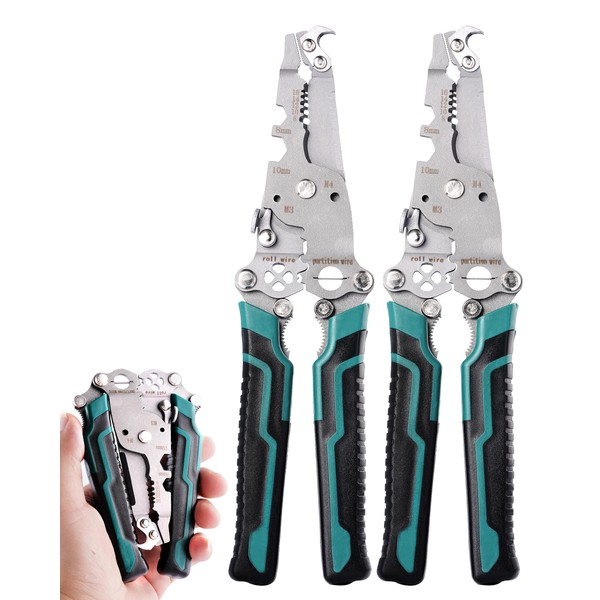 Faitio Foldable Ｗire Stripper Crimper, Folding Wire Stripping Tool, Multifunctional