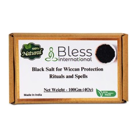 Bless International Black Salt for Wiccan Protection Rituals and Spells, 4 Oz(Ounce)