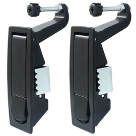Rierdge 2 Pack Compression Latch Lock with Raised Trigger, Zinc Alloy Trigger Latch Lock Adjustable Lever Hand Operated Compression Latch, keyless(Black)