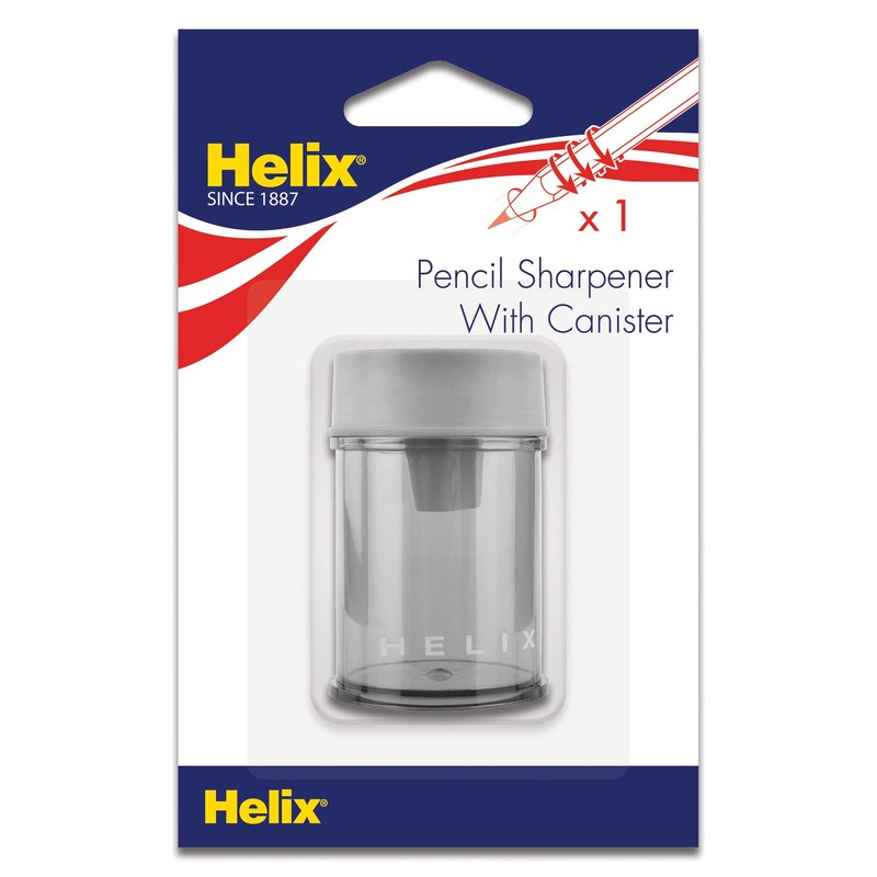 Helix Canister 1 Hole Pencil Sharpener, Assorted Colors (17077)