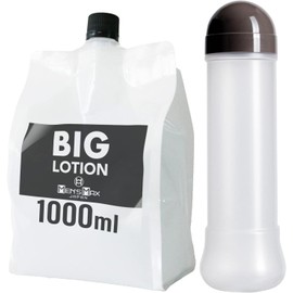 Men's Max Big Lotion Large Capacity 3.8 fl oz (1 L) & Refill Bottle 12.2 fl oz (360 ml) Set, Commercial Use, Strong Viscosity, Colorless, Transparent, Empty Bottle Container for Small Portions