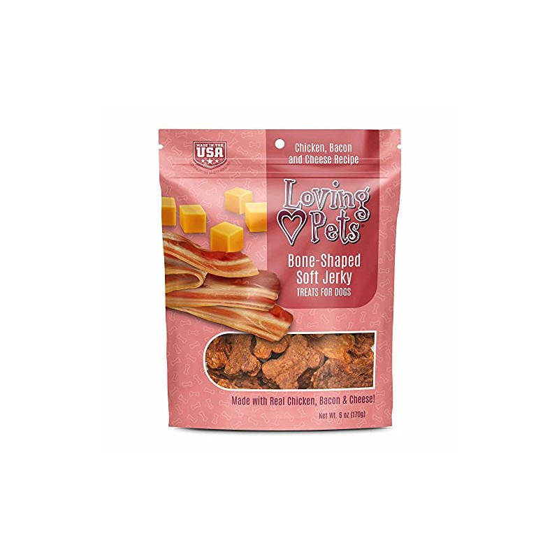 Loving Pets - Soft Chew Jerky (Bone-Shaped, Chicken, Bacon &
