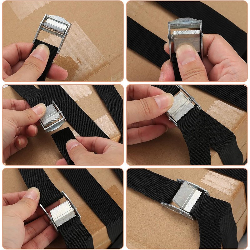 4PCS Heavy Duty Tie Down Straps, 2.5cm x 2M Adjustable