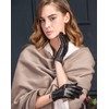 YISEVEN Women's Winter Driving Touchscreen Sheepskin Leather Gloves Zipper Short