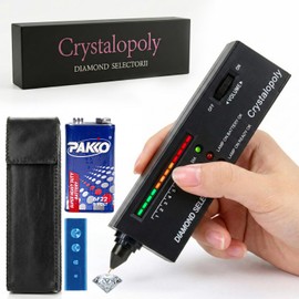 Crystalopoly Diamond Tester 2 Kit – High Precision Jewelry Testing Device with Moissanite Sample, Portable Diamond Selector Tool for Jewelers, Collectors, Pawn Shops & Gemstone Verification