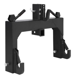 GARVEE 3 Point Quick Hitch Category 1, 3000 LBS Lifting Capacity Tractor Quick Hitch, 27.5" Between Lower Arms, 14.5" ~17.5" Level Adjustment, Quick Hitch Adaptor to Category 1 and 2 Tractors (Black)