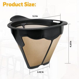 Coffee Filter Replacement for Ninja Coffee Maker - Cone Reusable Permanent Coffee Filter Compatible with Ninja Coffee Machine CM300 CM305 CM360 CM371 CM401, Replacement Parts for Ninja Coffee Maker