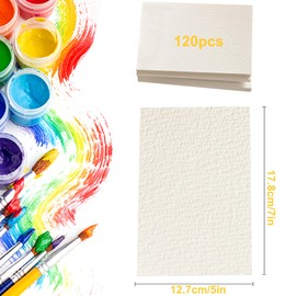 Watercolour Paper 300 GSM, 100% Cotton Paper Watercolour Colouring Book, Watercolour Paper Painting Paper Watercolour Paper Postcards for Students Teachers Artists Gouache Drawing (120 Sheets)