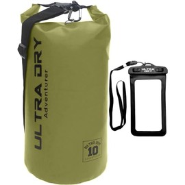 Premium Waterproof Bag, Sack with phone dry bag and long adjustable Shoulder Strap Included, Perfect for Kayaking/Boating/Canoeing/Fishing/Rafting/Swimming/Camping/Snowboarding (green, 5 L)