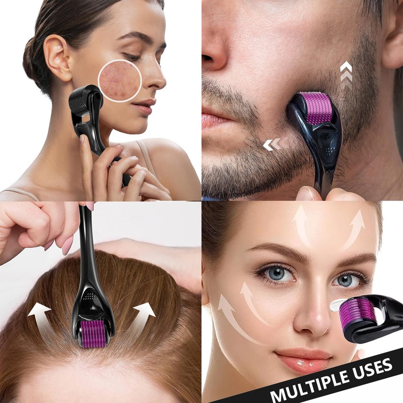 JIEYUCHU Bartroller 0.5mm, 660 Nadeln Micro needle Roller, Bart Roller