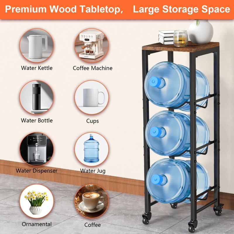 5 Gallon Water Bottle Jug Holder 3-Tier Water Bottle Holder