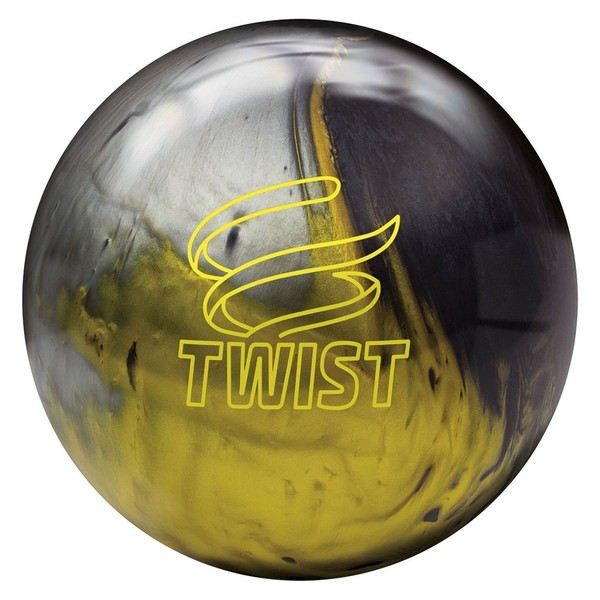 Brunswick Twist Reactive Bowling Ball- Black/Gold/Silver, 12