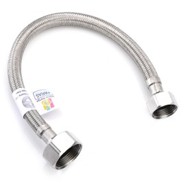 Home Range 300mm WRAS Approved 3/4" x 1/2" 2 Lengths BSP Stainless Steel Braided Flexible Hose High Pressure Hose 10 Bar Sanitary Connection for Kitchen Bathroom Boiler Durable