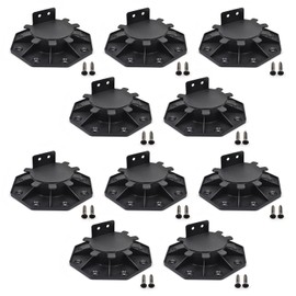 (10 PCS) Flooring Support Pedestal, Joist Support Pedestals & Adjustable Decking for Deck, Timber Base, Black
