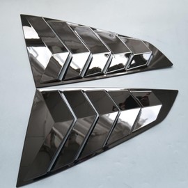 ZiWen Sport Style Quarter Window Scoops Louvers for Ford Mustang 2024 2025 2026 (Gloss Black)