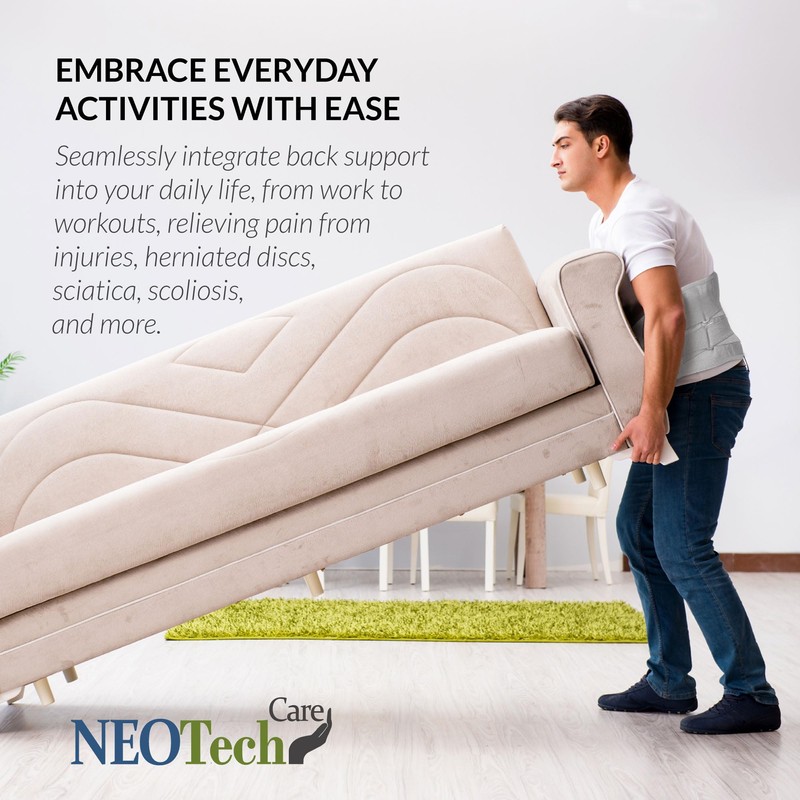 NEOtech Care Adjustable Back Support with Double Adjustment Straps -