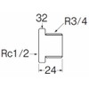 SANEI [Gunmetal Bushing] Screw Diameter R3/4 x Rc1/2 with POS JT750-20X13