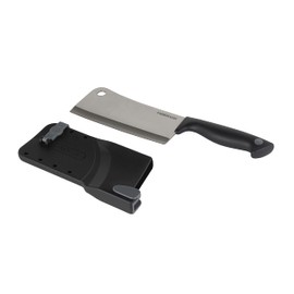 Farberware Edgekeeper 6-Inch Cleaver Knife with Self-Sharpening Blade Cover, High Carbon-Stainless Steel Kitchen Knife with Ergonomic Handle, Razor-Sharp Knife, Black
