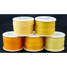 5 Spools 100% Pure Embroidery Silk Ribbon 4mm x 55 Yards Yellow Tones Embroidery Silk Ribbon Embroidery Supplies/Kits