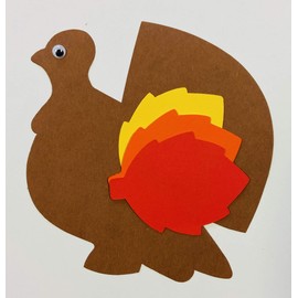 5.5" Turkey Single-Color Creative Paper Cut-Outs, 31 Cut-Outs in a Pack for Fall and Thanksgiving Décor and Kids’ Craft Projects for School/Classroom.