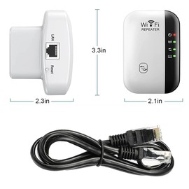 Newest WiFi Extender & Booster – 4300Sq.ft Coverage for 46+ Devices, Long-Range Repeater with Gigabit Ethernet Port, One-Click Setup, Whole-Home Signal Amplifier, Alexa & UK Plug Rea