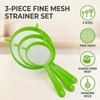 3 Pcs/Set Green Flour Sifter with Long Handle, Hangable Flour