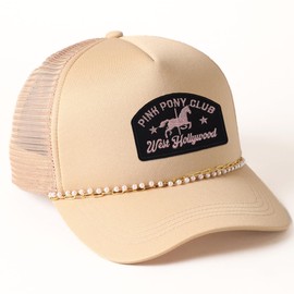 Pink P*ny Club West H*llywood Patch 3 Inches Horses Music Inspiration Iron On/Sew On Embroidery Fabric Applique Patches for Trucker Hats Clothes Backpack DIY Accessories Coworkers Friends Mom Gifts