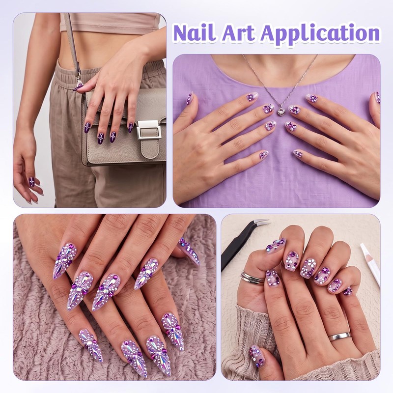 Awubsd 30000 Purple Bedazzling Kit 3/4/5/6 mm Bedazzling Gems