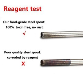 Liquor Bottle Pourers - 8 Pack Stainless Steel Classic Bottle Pourers with clean bursh, Rustproof Metal Alcohol Pouring Tubes For Bars, Clubs, Restaurants & Home Use (Copper)