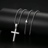 Diamday Sterling Silver Cross Necklace for Men Cross Pendant with