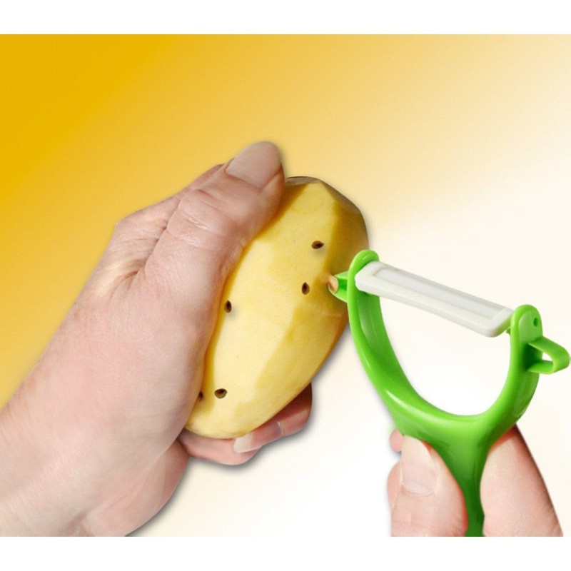 Fackelmann Y-Peeler, Ceramic Blade and Plastic Handle, 13.5x8x1.5cm, White or