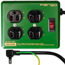 Fargo Extension Cord, USB Rapid Charging, Smartphone, STEEL TAP, Silver, Power Strip, Iron, 2 Outlets, Lightning Surge Protection, Stylish, Interior Design, DIY, Garage, Metallic, Master Switch, 5.9 ft (1.8 m) (4 Outlets, Olive)