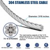 3/16 Stainless Steel Cable with 4 Turnbuckle, 100ft, 7x19 Strands