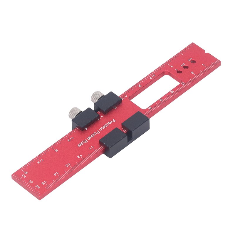 Sliding Woodworking Ruler with Slide Stop for Pocket Measurements