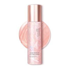 ZHISHUDL Glow Makeup Setting Spray, Shimmer Dewy Hydrating Setting Spray for Face Makeup Fine Mist Finishing spray Glowing Radiant Finish, Illuminating, Lightweight, Long-Lasting Hold, 4 Fl Oz