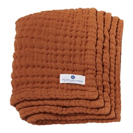 Nordic Coast Baby Blanket Muslin Swaddling Blanket Crawling Blanket Burp Cloth (Cinnamon, 80 x 80 cm)