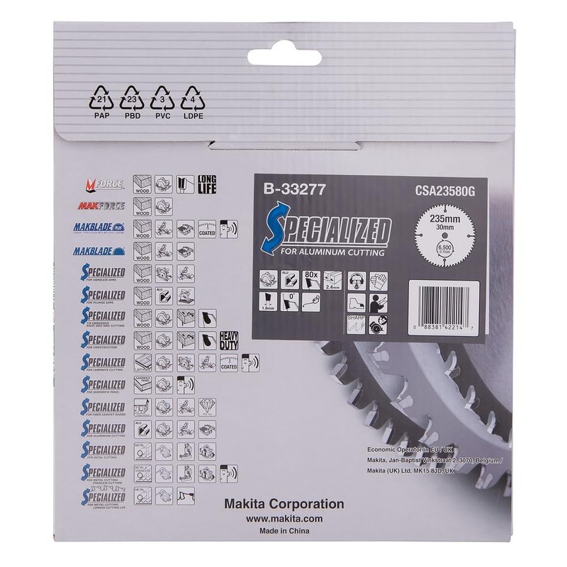 Makita Specialized SAEGE Blade, 235 x 30 mm – 80Z