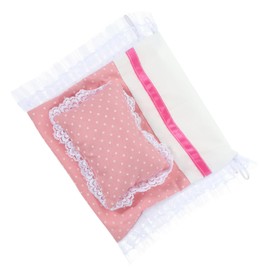 Toyvian Bed Linen 1 Set Dollhouse Bedding Miniature Bedroom Decorations Mini Dollhouse Bed Sheet Suite Bed Accessories Pillow Bedroom Items Cotton Shaker