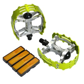 Wellgo Old School BMX MTB XC-II Bear Trap 1/2" Bicycle Pedals, Green, WE2977