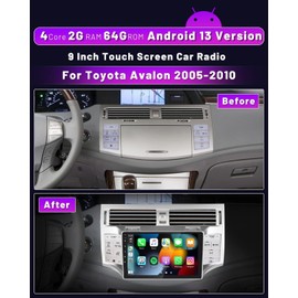 HiFi [64G] Android 15 Car Stereo for 2005-2010 Toyota Avalon Radio,Hikity 9 Inch Touch Screen Radio with Wireless Apple CarPlay Android Auto Bluetooth FM/EQ GPS/5G WiFi Mirror Link/SWC/Backup Cam+Mic