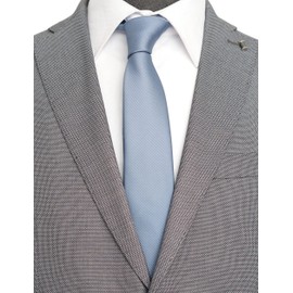 ZENXUS Solid Skinny Ties for Men, 2.5 inch Slim Dusty Blue Necktie, 5-Pack