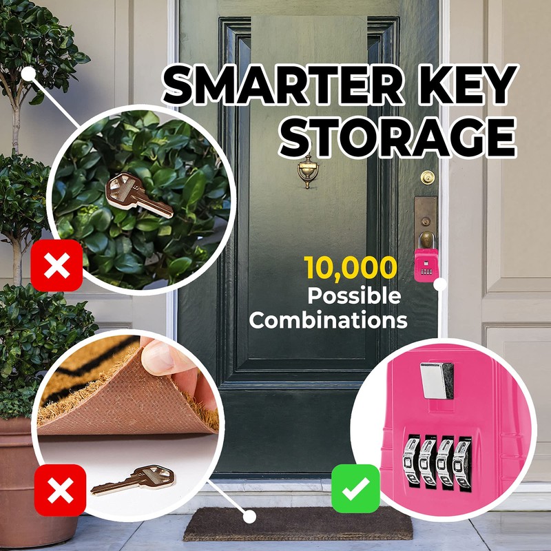 Lion Locks 1500 Key Lock Box with Code, Lockbox for