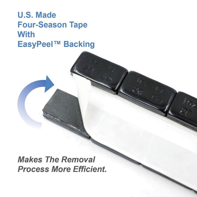 CKAuto 1oz, Black, Adhesive Stick on Wheel Weights,EasyPeel Tape, 36