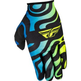 Fly Racing Youth Lite Zen Gloves (Black/Blue/Hi-Vis Yellow, Youth Medium)