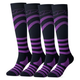 Dr Compresss Graduated Compression Socks | For Women & Men | 20-30MMHG | Best For Circulation, Media, Nurse, Running, Pregnancy, Travel and More (Purple, Small-Medium)