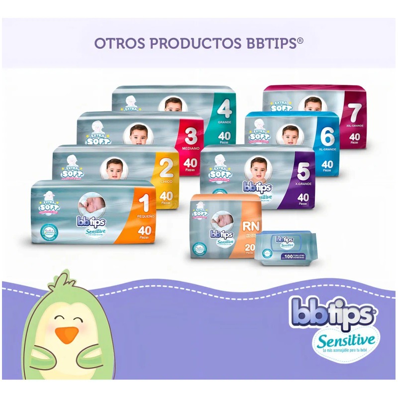 Pañales Talla 1 Recién Nacido 40 Pzas Sensitive Bbtips