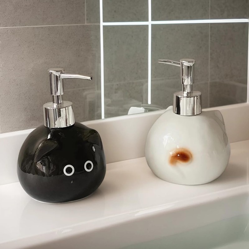 Ceramic Cute Cat Soap Dispenser with Pump, Perfect for Dish